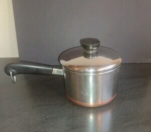 Vintage Revere Ware #82 1.5 Qt Sauce Pan Pot W/ Lid Copper Clad Clinton IL USA